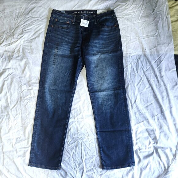 American Eagle Airflex + Men's Jeans 36 x 32 Slim Straight Denim New - Picture 3 of 10